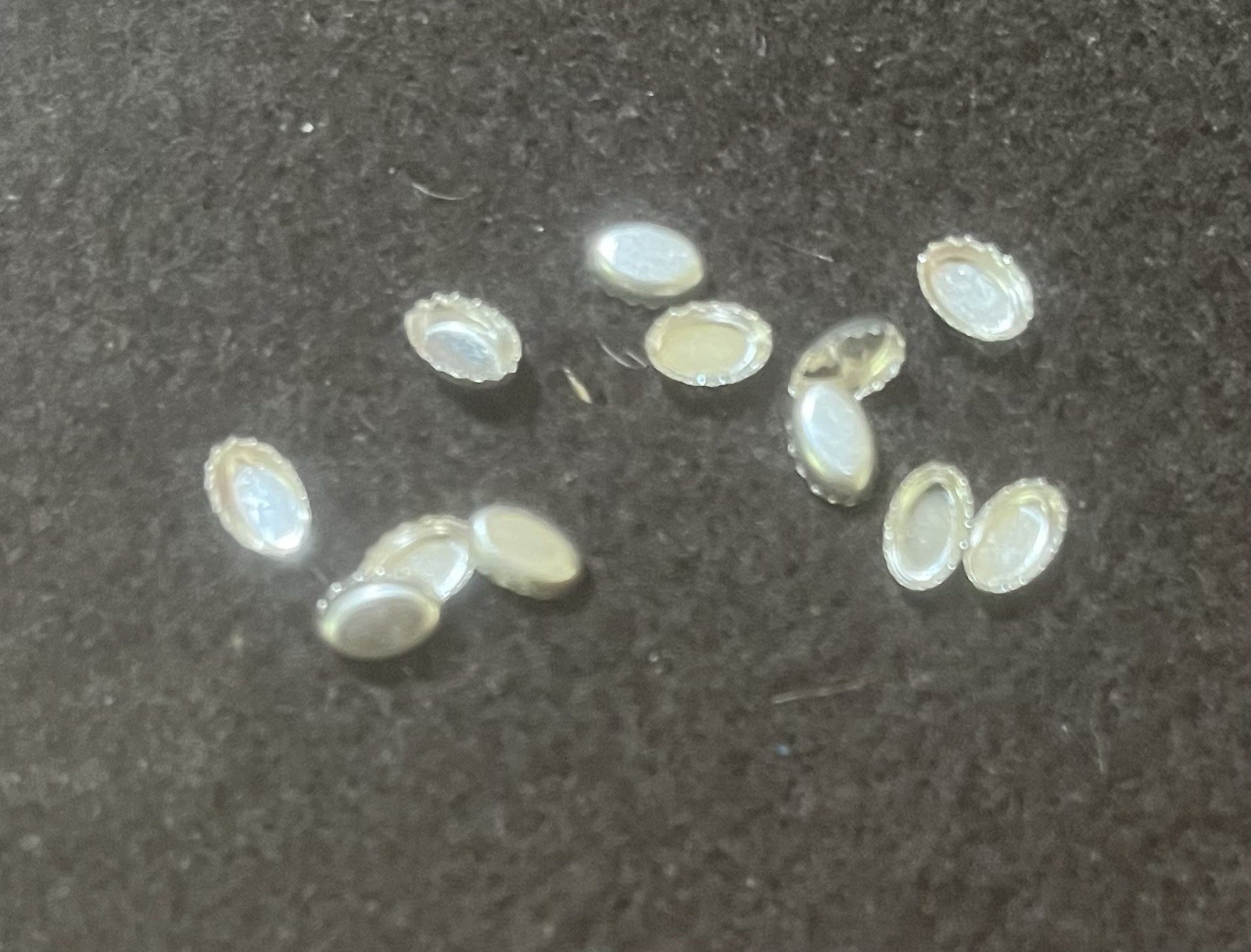 One 5x3mm Oval Serrated Sterling Silver Bezel Cup Setting 30gauge 3x5mm