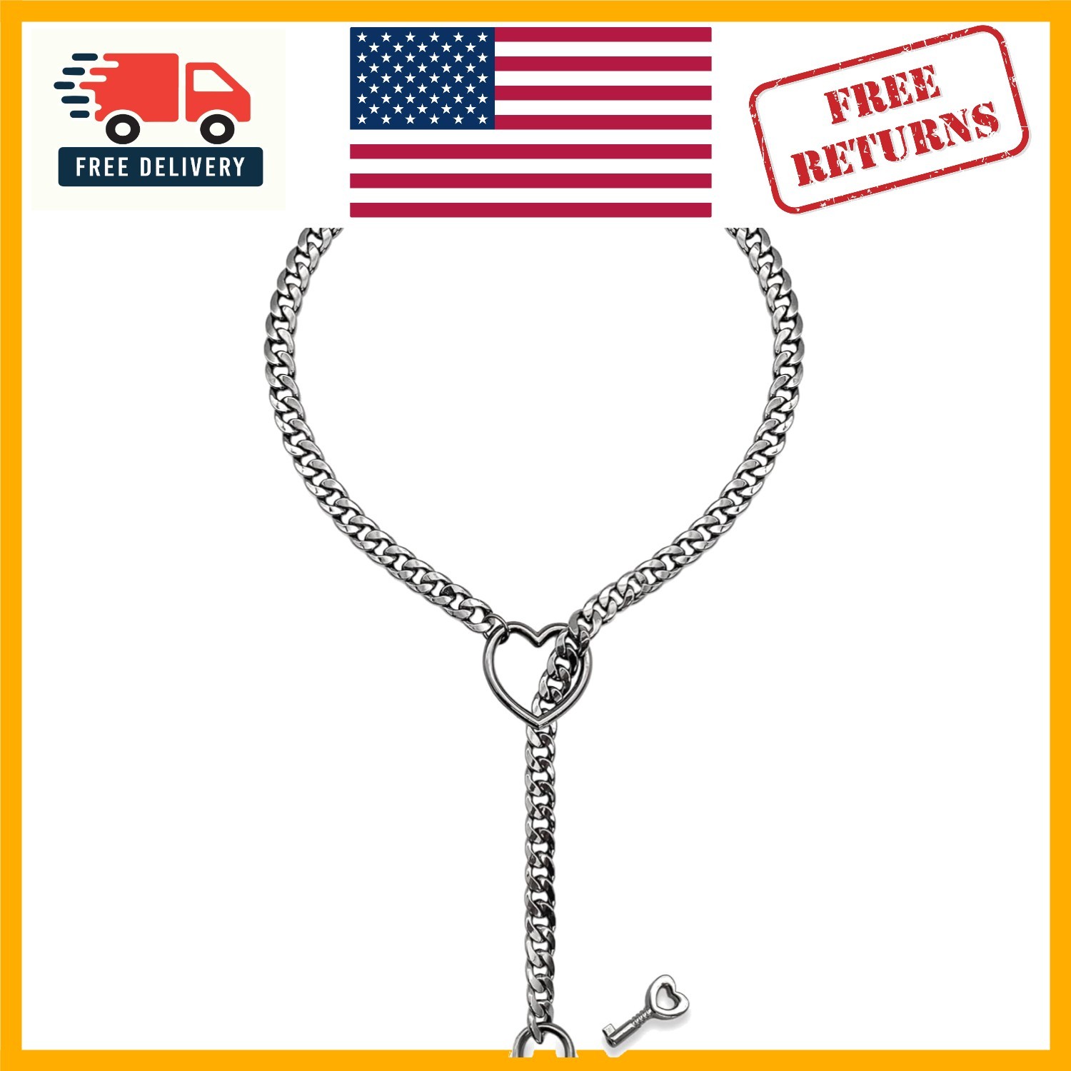 Unique Slip Chain Necklace with Heart Pendant & Key – Perfect for All Occasions