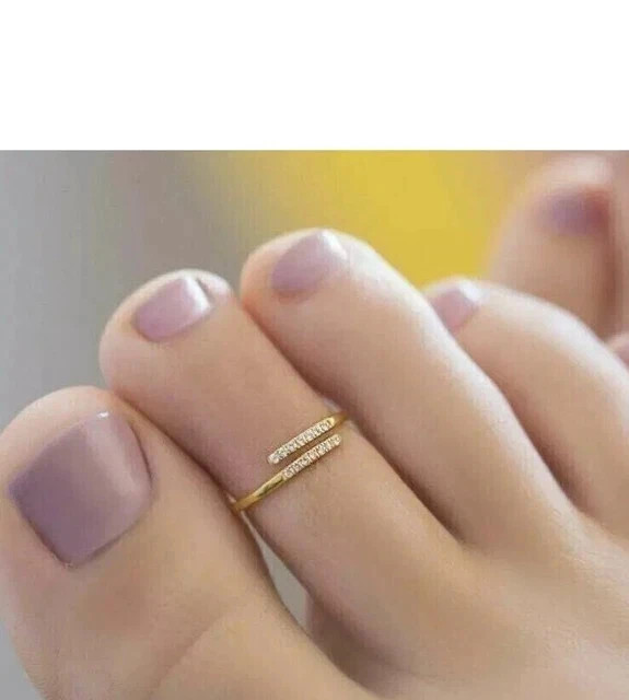 0.10Ct Round Cut Diamond Women’s Adjustable Toe Ring 14K Yellow Gold Plated