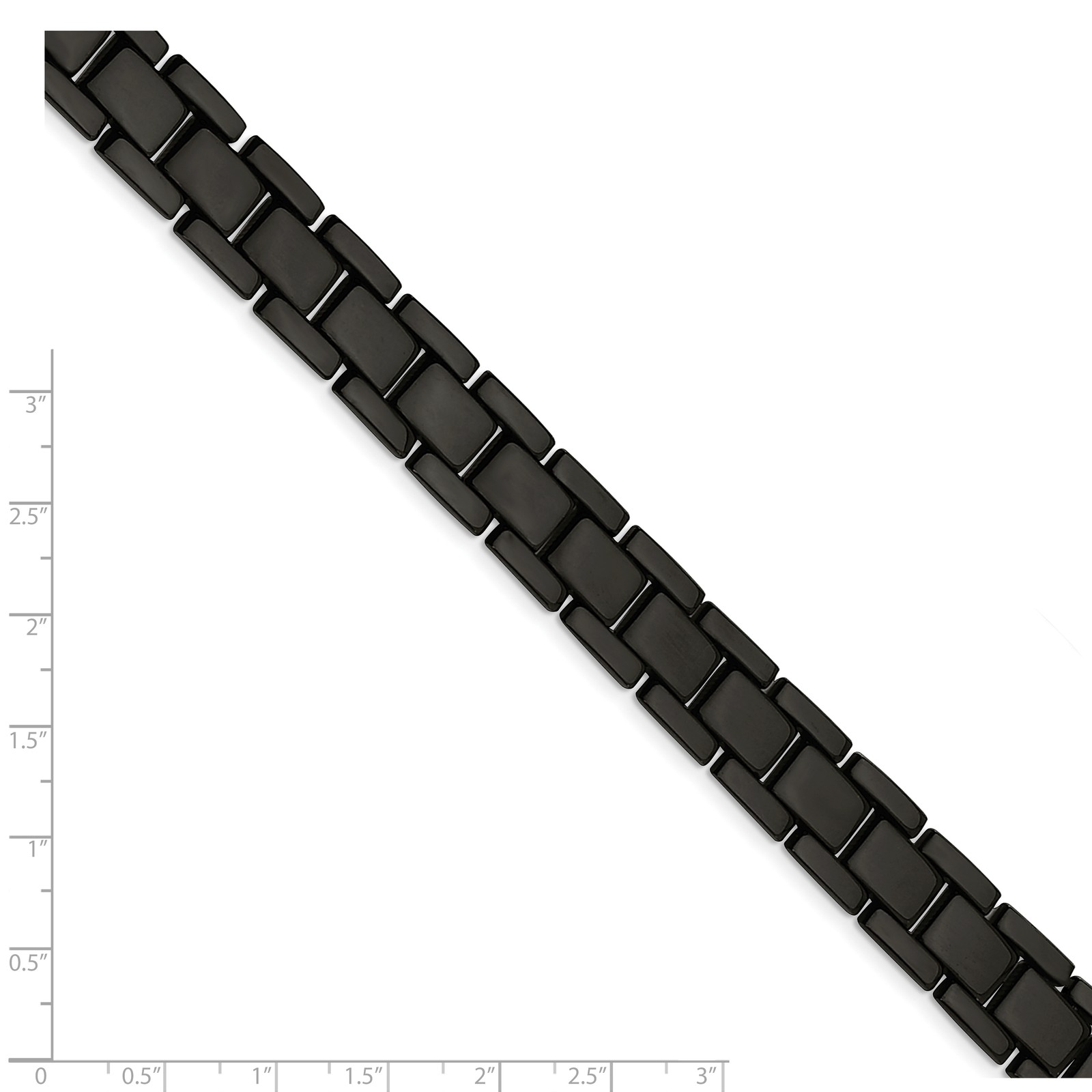 Chisel Stainless Steel Polished Black IP-plated 8.25 inch Link Bracelet SRB151