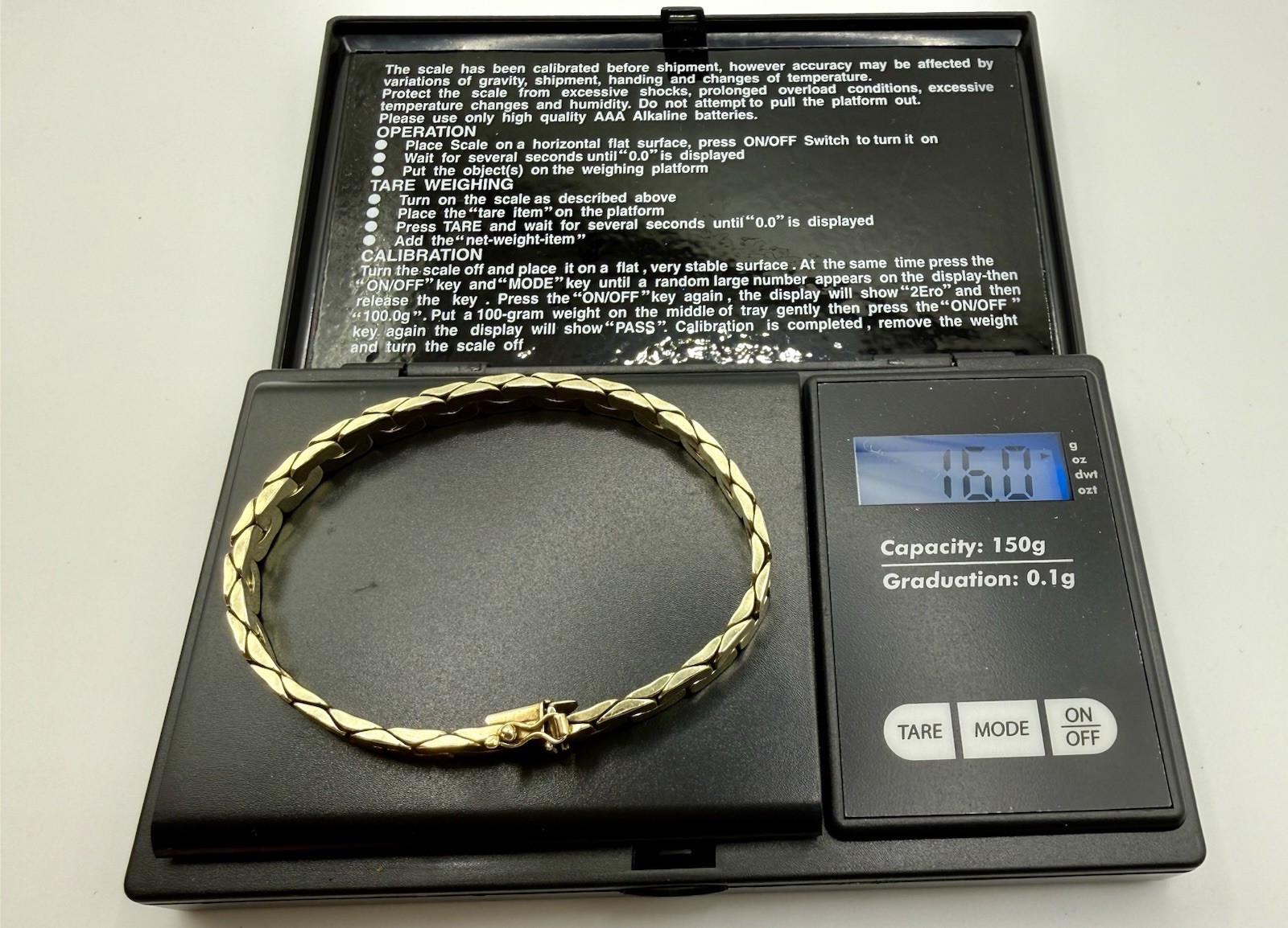 UnoaErre 14k Yellow Gold C-Link Chain Bracelet 7″ 16g Vintage