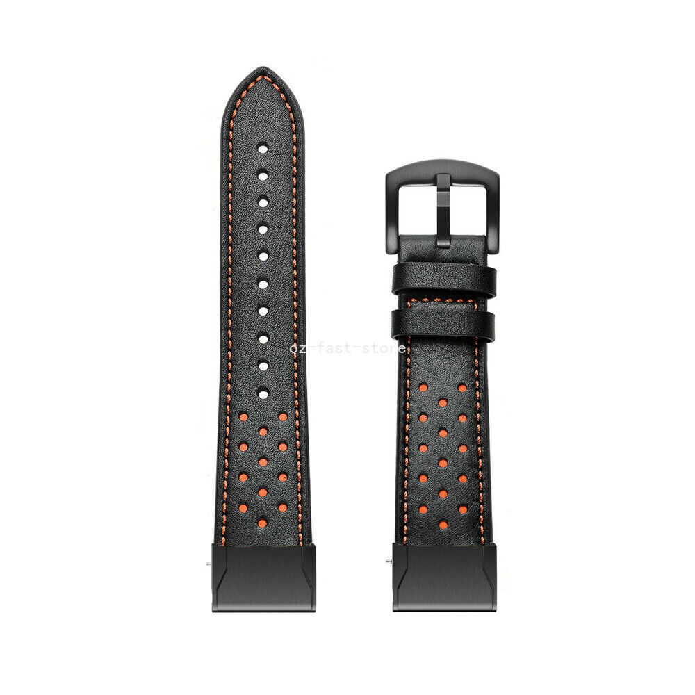 26mm Quick Fit Leather Watch Band Strap For Garmin Fenix 8 51MM 7X/6X/5X/Plus/3