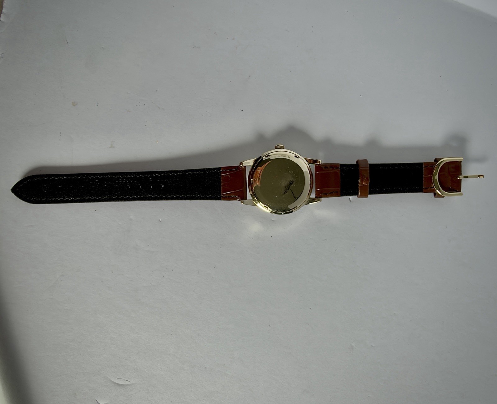 OMEGA Bumper Automatic 17J 14k Gold Filled Leather Strap