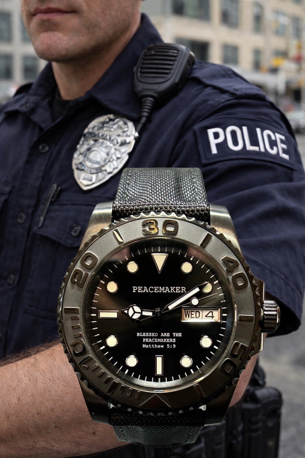 Sevin Custom Peacemaker Automatic Watch NH36-Police Law Enforcement