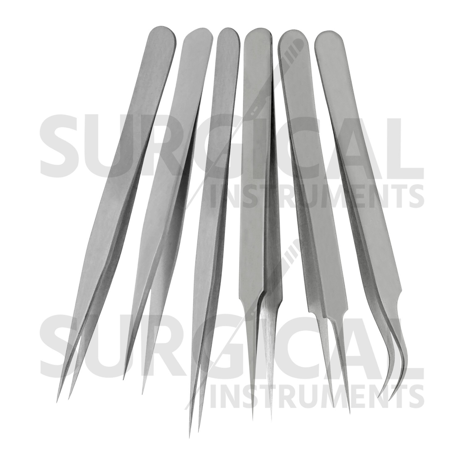 6 pcs All Purpose Precision Tweezer Set Stainless Steel Anti Static Tool Kit