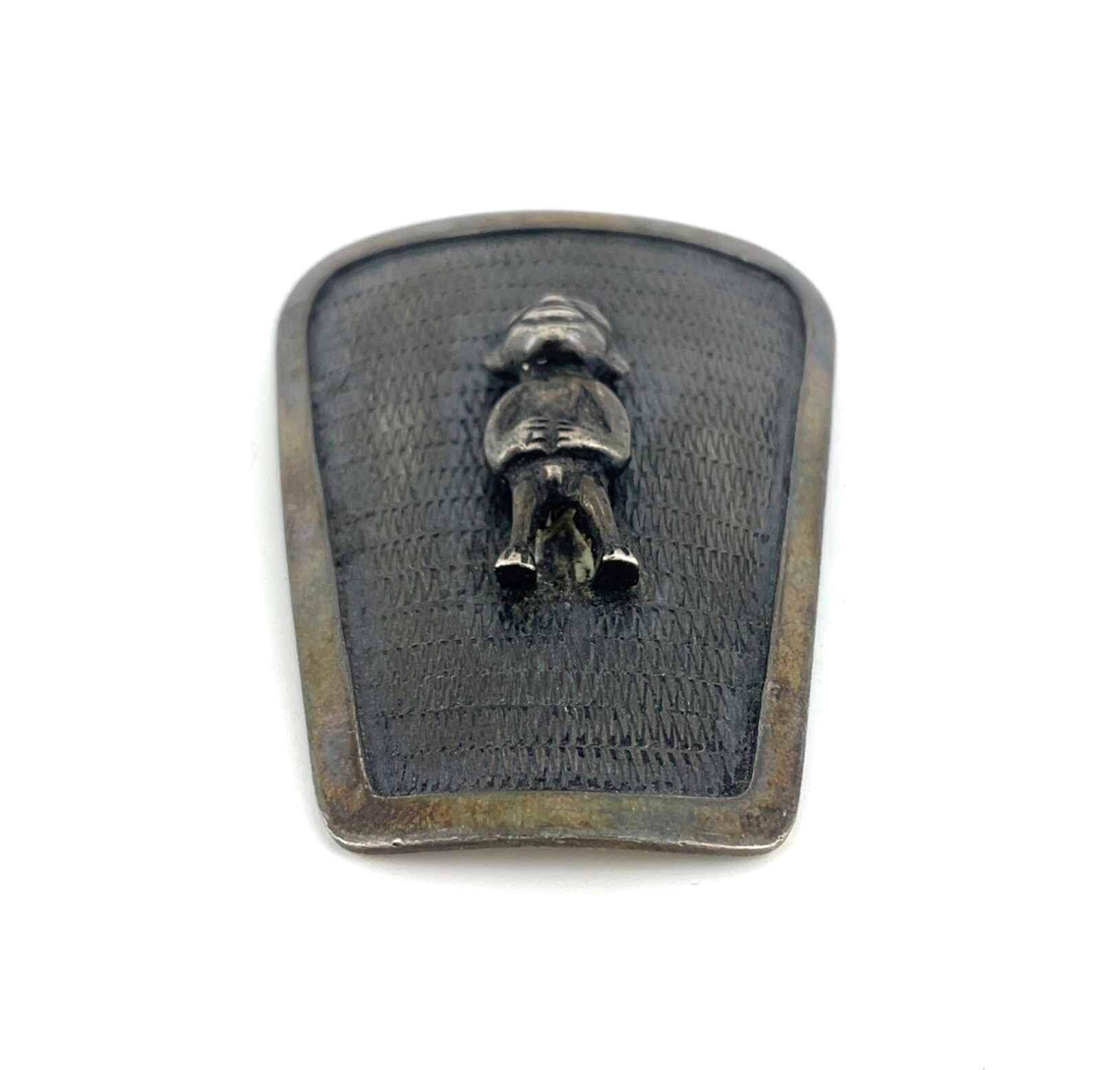 Vintage Peru MML Signed Sterling Silver Indigenous Man Pendant / Brooch Pin 2.4”