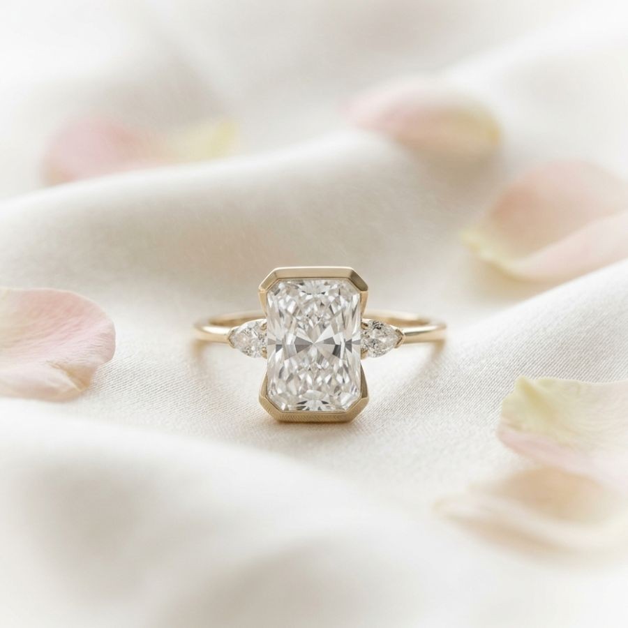 2.86Ct Radiant-Cut VS1 Lab Grown Diamond Wedding Engagement Ring 14k Yellow Gold