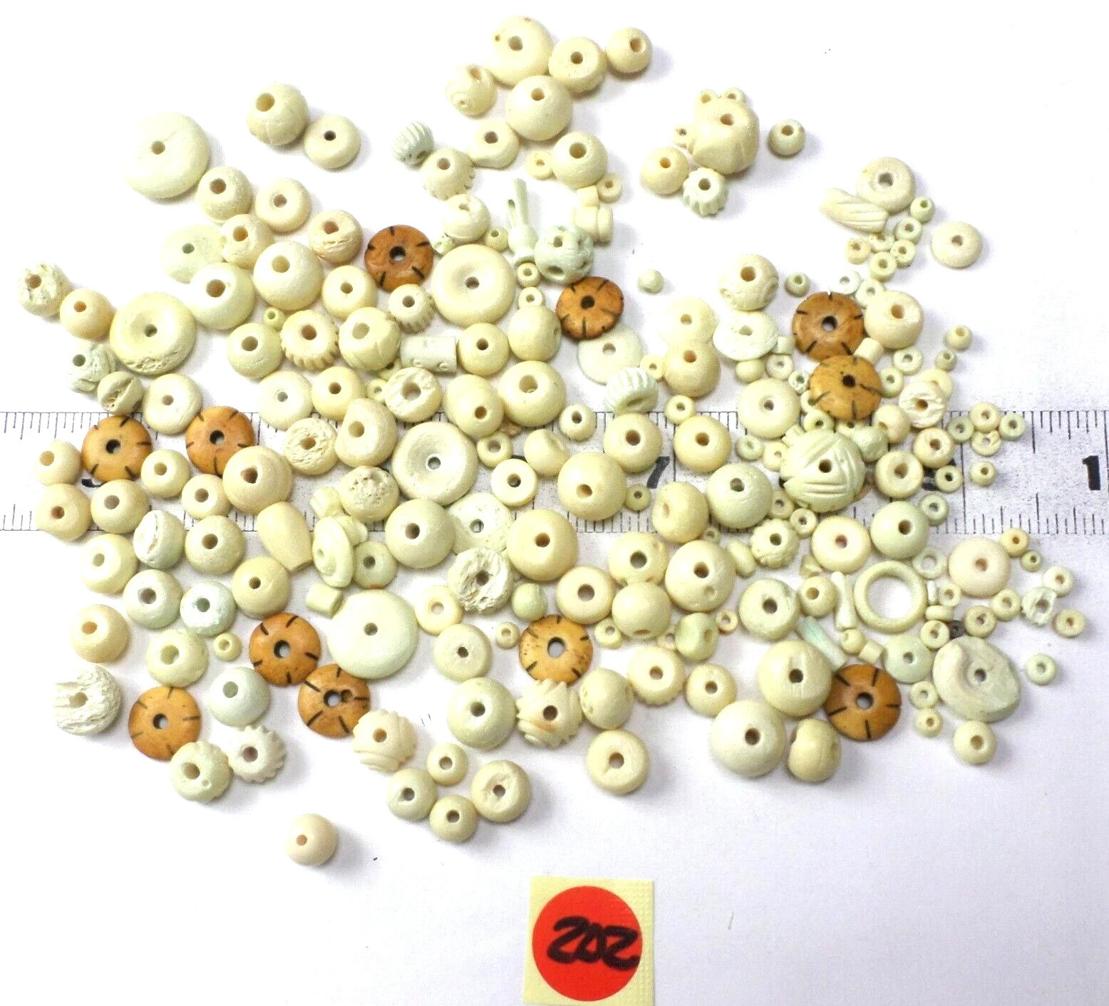 233 Buffalo Cream Vanilla Bone Spacers, Rondelles, Small to Large Beads 4-18mm
