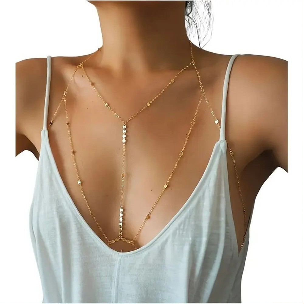 Sexy Body Chain for Women, Layered Bikini Waist Summer Beach Jewelry Gold/Sliver