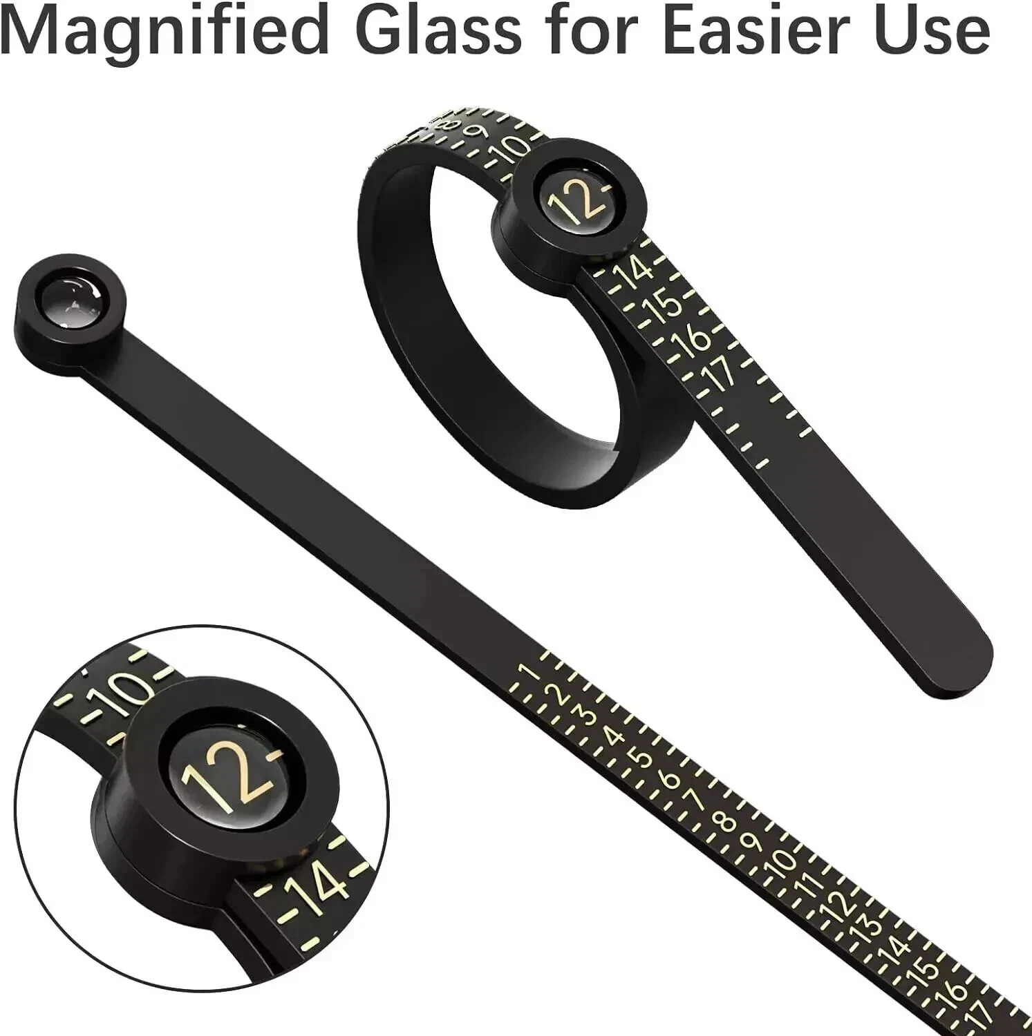 Ring Sizer Measuring Tool Set Metal Finger Sizing Gauge Women Men Wedding New