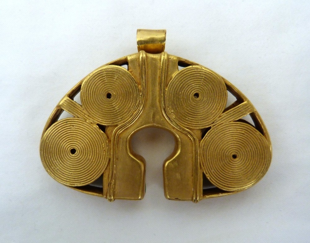 GALERIA JOYERIA CANO “SIMIN” 24K GOLD PLATE SPIRAL PIN OR PENDANT ~$315 RETAIL