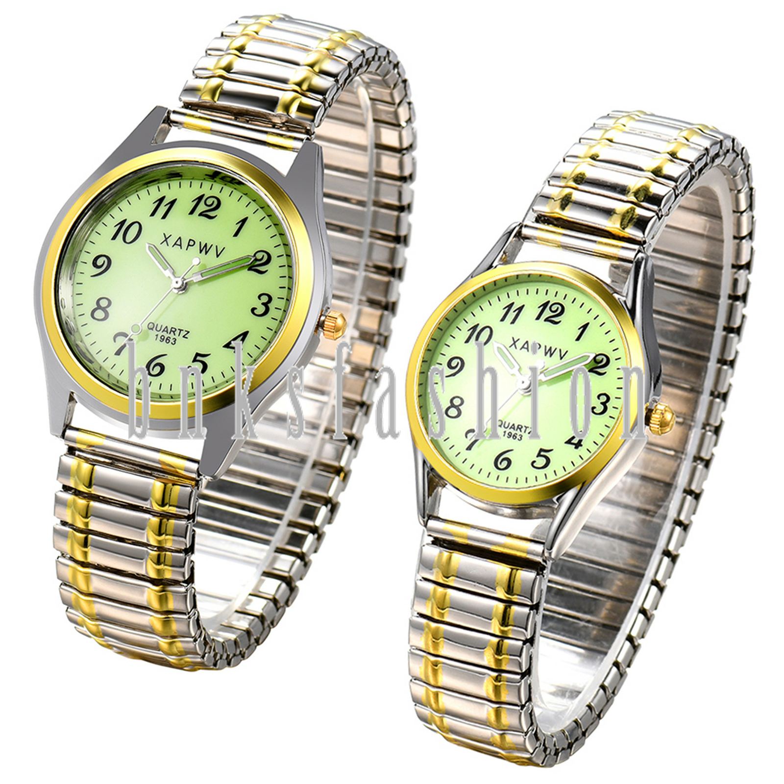 Men Women Easy to Read Dial Stretch Band Watch Luminous Analog Quartz Wristwatch