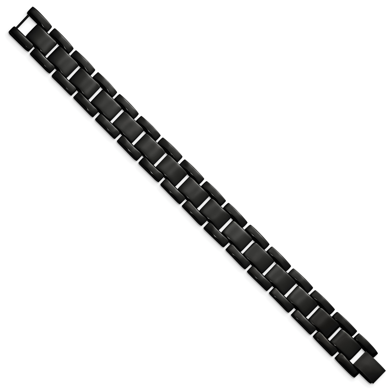 Chisel Stainless Steel Polished Black IP-plated 8.25 inch Link Bracelet SRB151