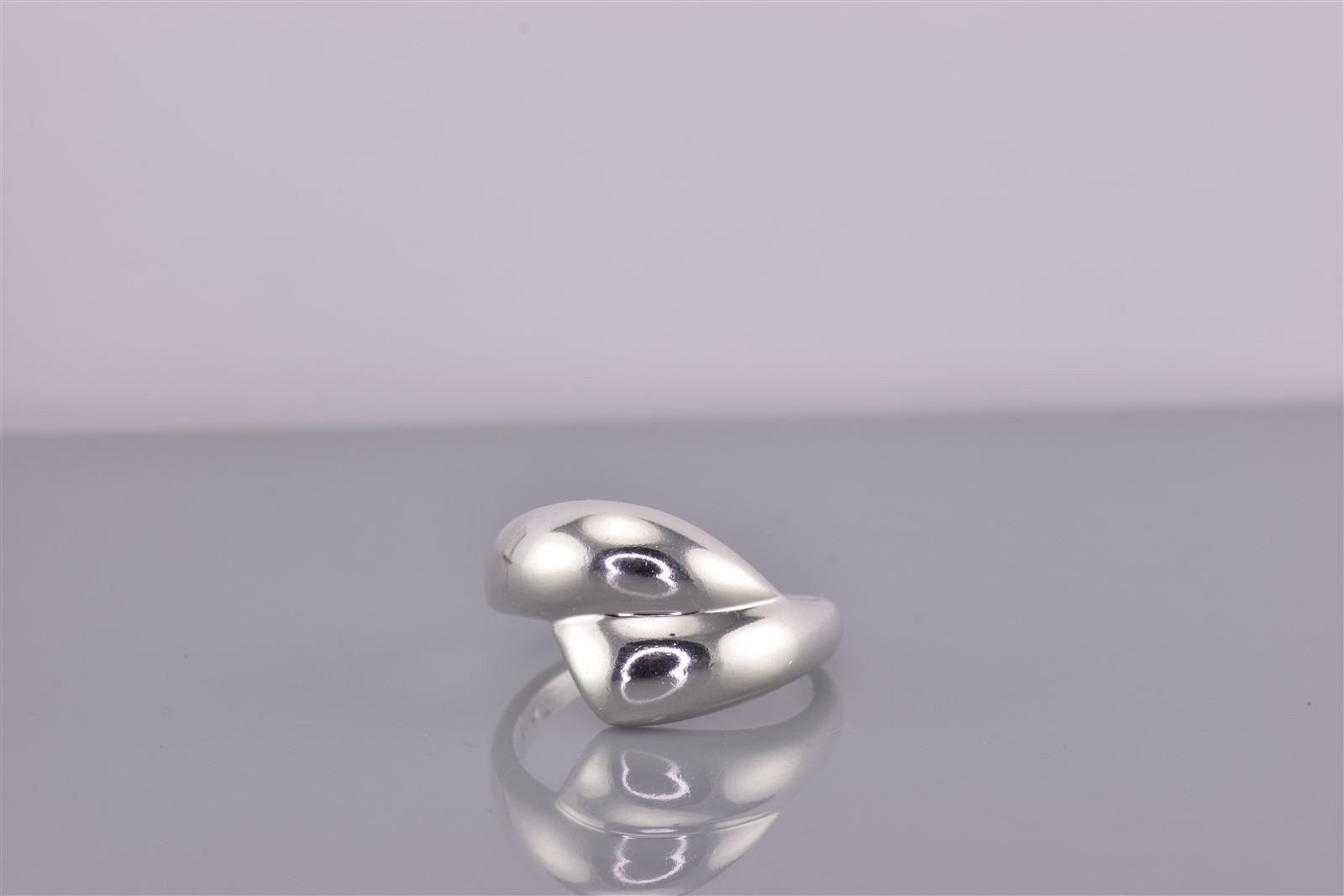 Sterling Silver 13mm Polished Puffy Smooth Bypass Classic Band Ring 925 Sz: 7.5