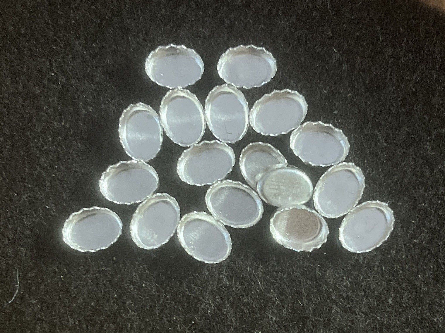 One 7x5mm Oval Serrated Sterling Silver Bezel Cup Setting 32gauge 5x7mm