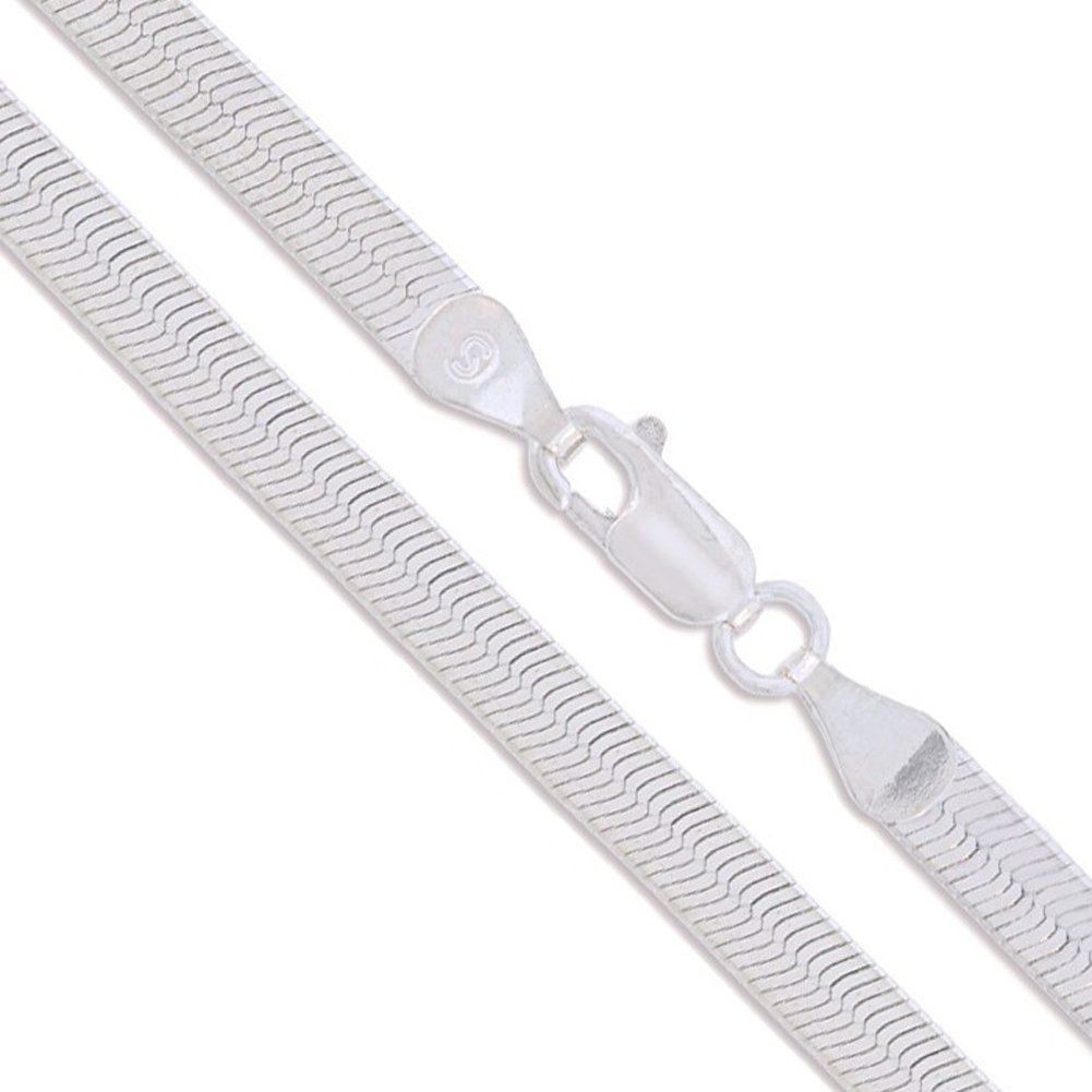 Italian Made 925 Solid Sterling Silver 5.5MM Herringbone Chain Bracelet 7″-10″