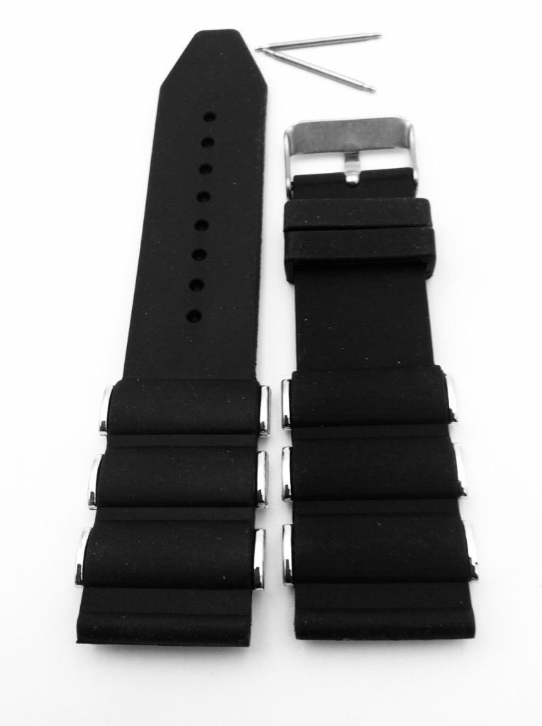 26mm Russian Diver silicon Rubber watch band strap Invicta Black Bullet band