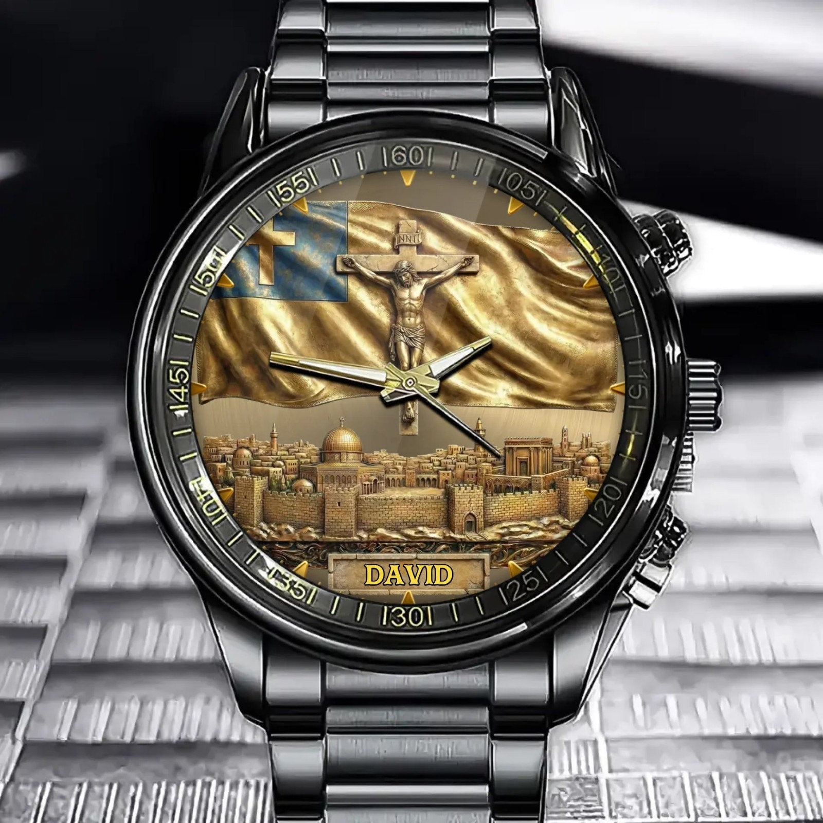 Personalized Christian Holy Land Watch – Jesus, Jerusalem & Your Name – Wear You