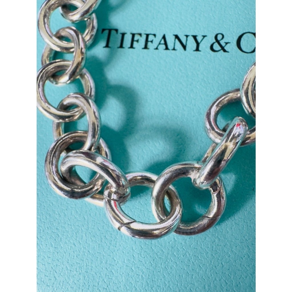 TIFFANY Co Sterling Silver Large Link Bracelet End Clasping Links 7.9”