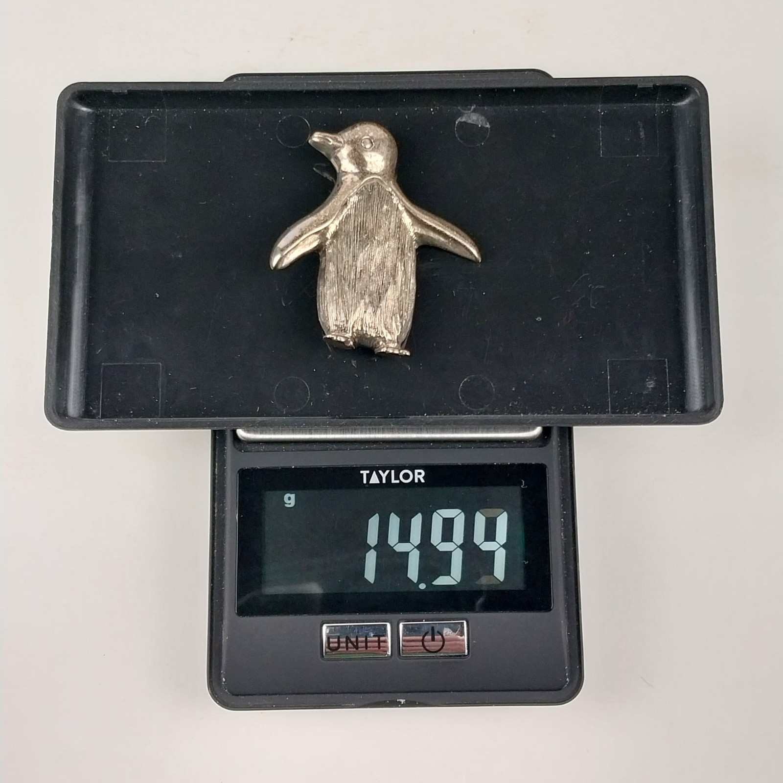 Vtg J H Breakell & Co Sterling 925 Penguin Brooch Retired Pin in Box 15g – RARE!