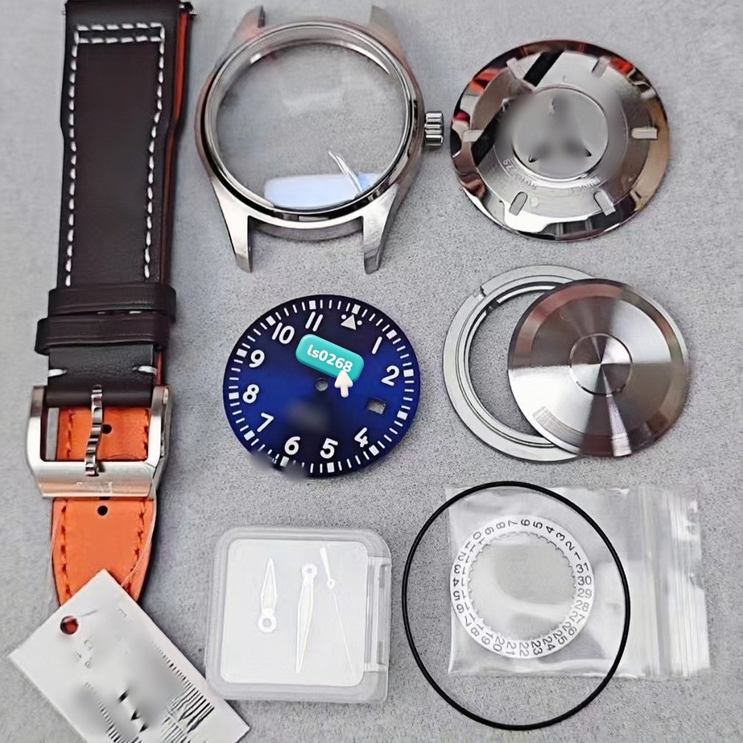 DIY Watch Part Kit for 2824 2892 Case+Dial+Hands+Leather Strap
