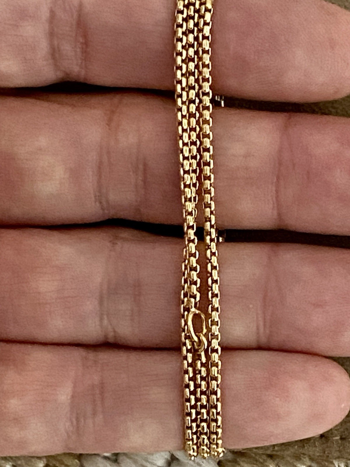 David Yurman 18k Yellow Gold Box Chain Necklace 1.7mm 16 17 18” Adjustable