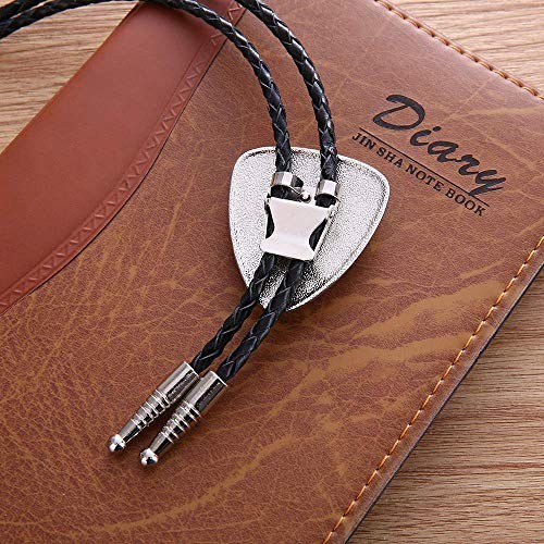 Triangle Nature Agate Shape Bolo Tie Western Cowboy Celtic Black 1-white Crack