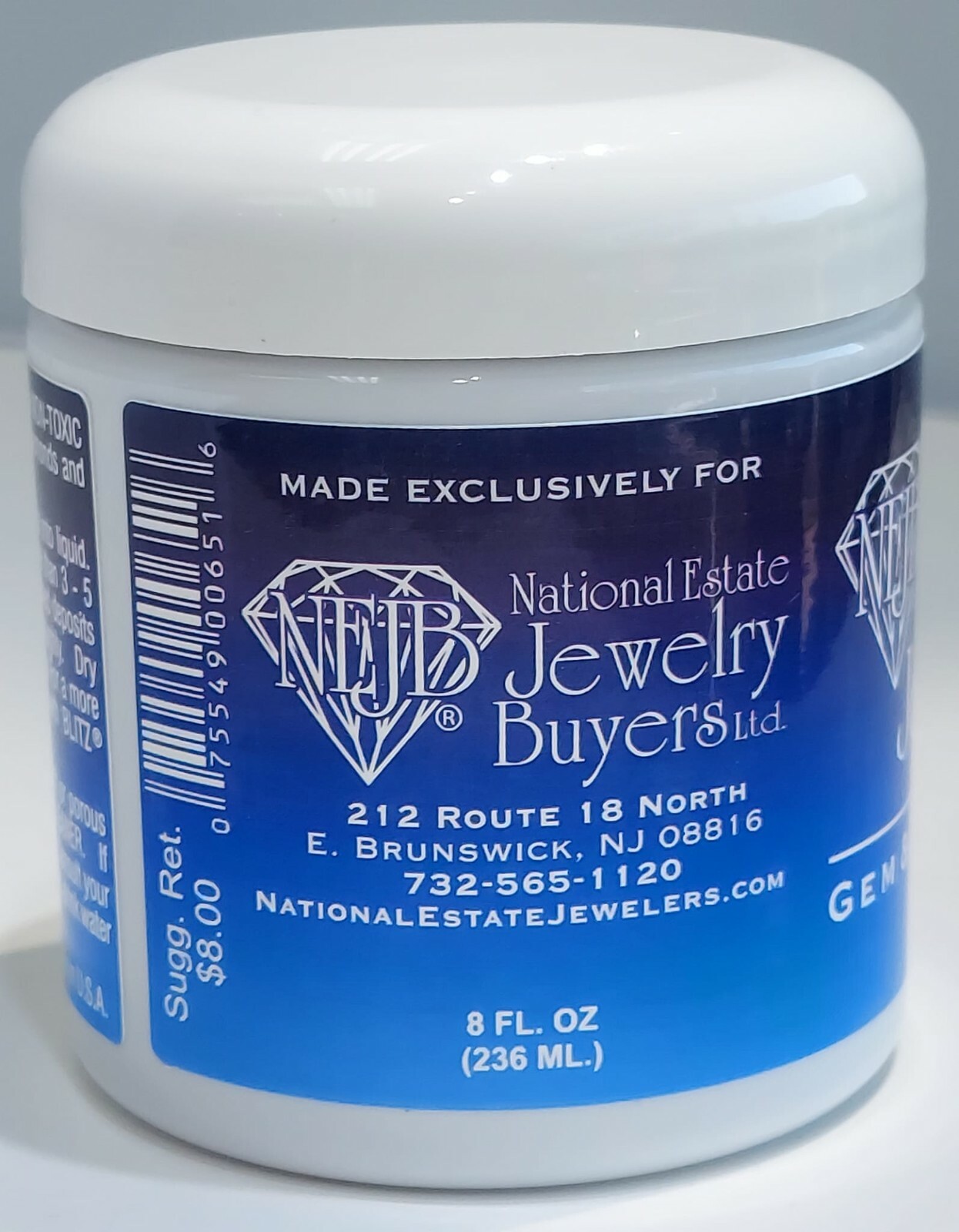GEM & jEWELRY CLEANER SOLUTION 8fL Oz SPECIAL FOR SILVER GOLD AND DIAMONDS