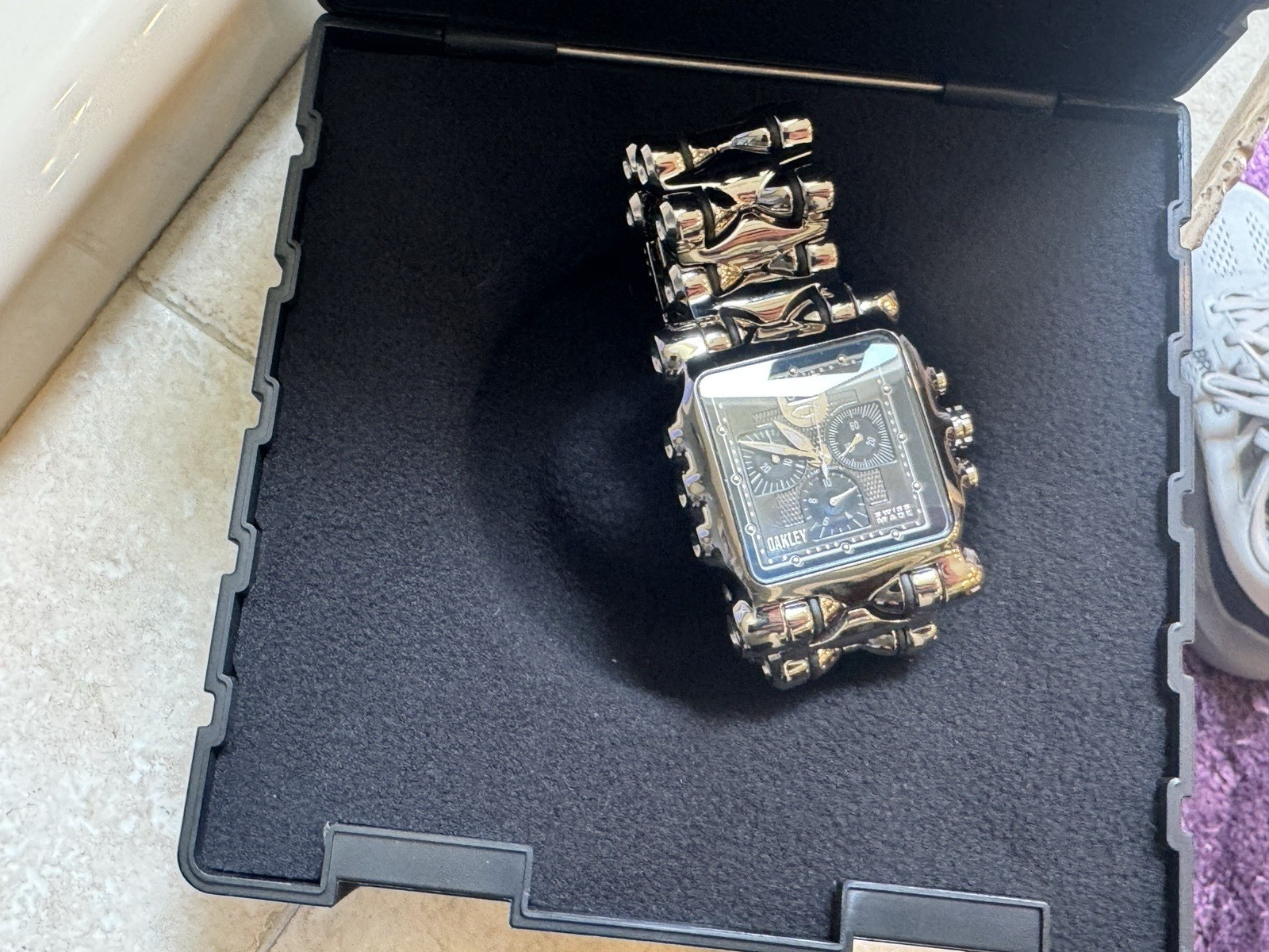 Oakley Minute Machine RARE Swiss Chronograph Quartz Watch 10 BAR Black Dial