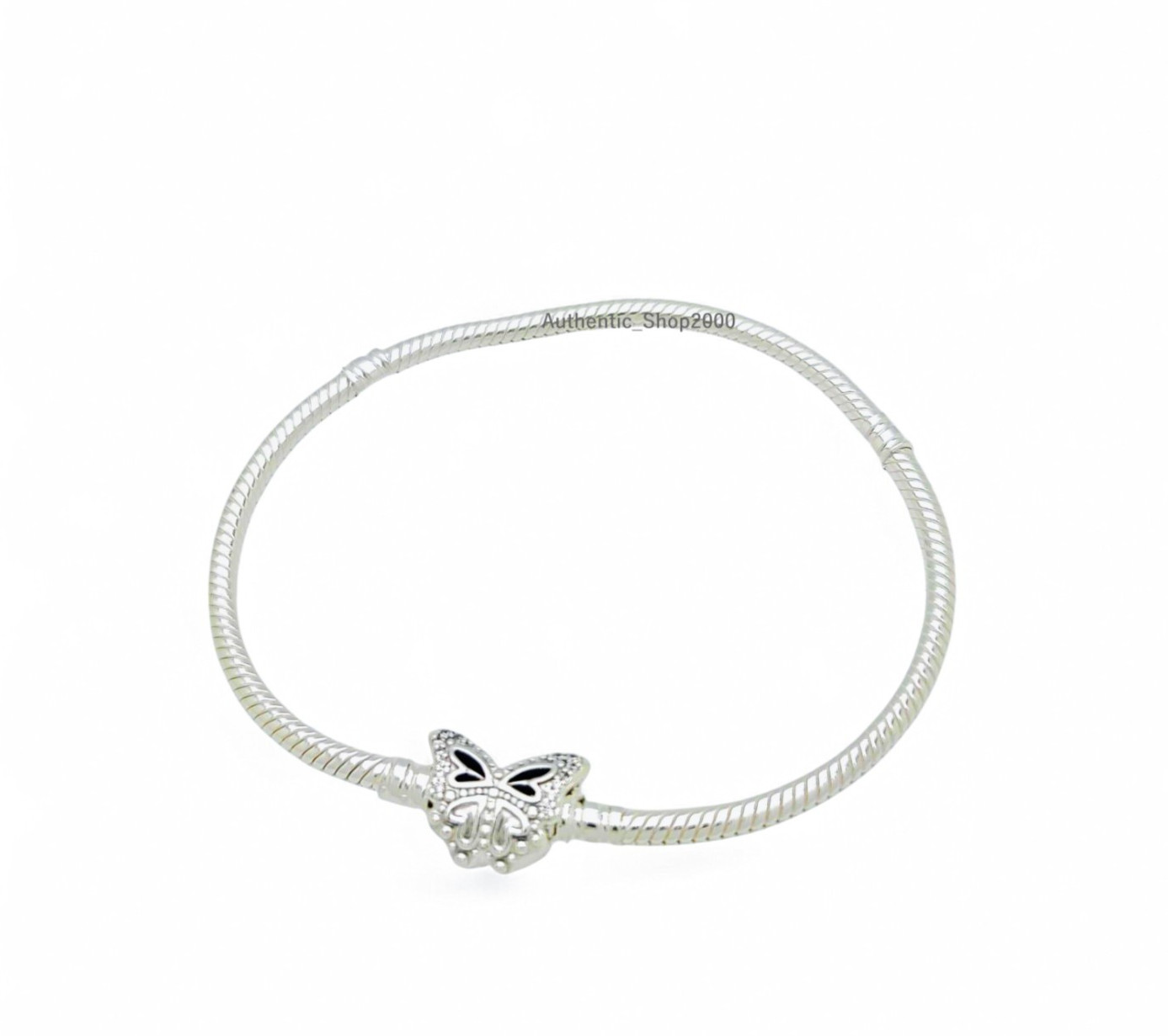 NEW 100% Authentic PANDORA 925 Butterfly Clasp Snake Chain Bracelet 590782C01