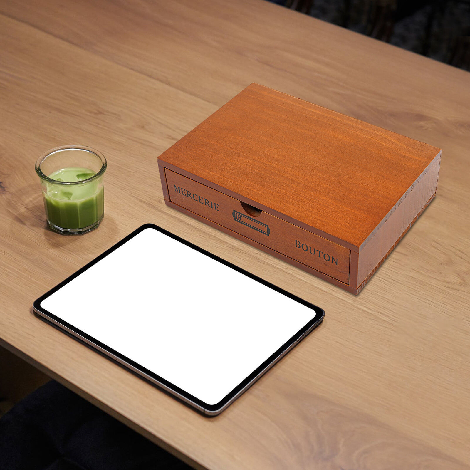Single-Drawer Storage Box, Wooden Desktop Jewelry Organizer, Desktop Drawer Box