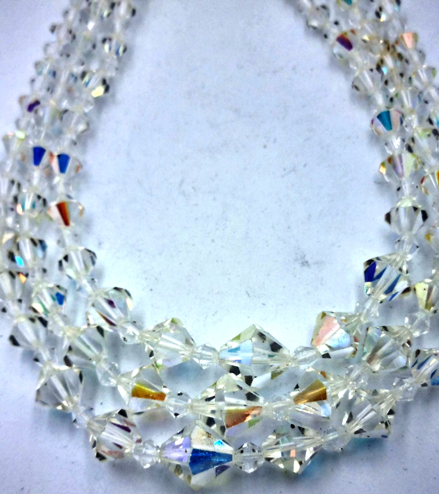 Maltese Crystal Three Stand Necklace with Gift Box 15 Max length