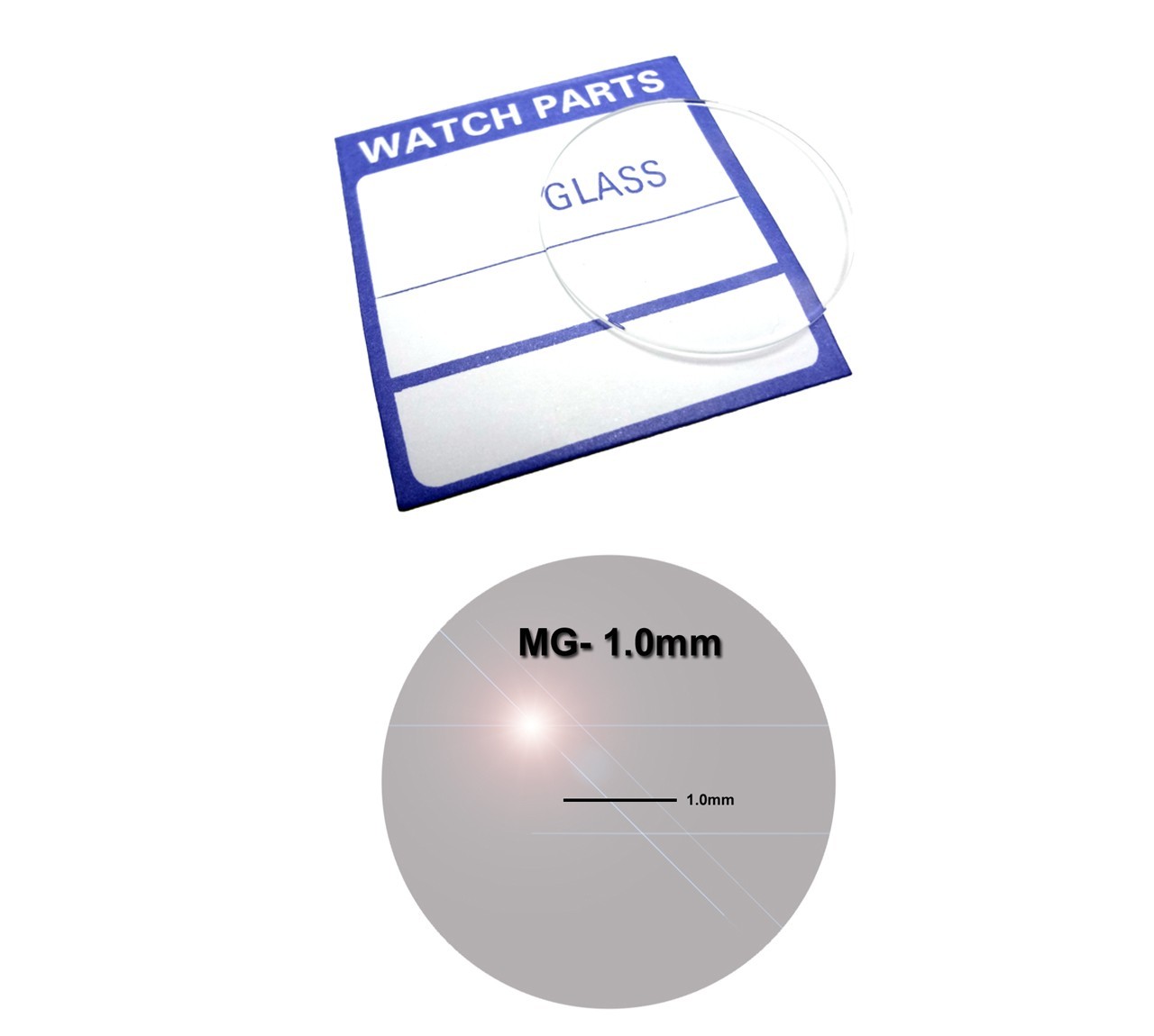 Flat Watch Crystal Mineral Glass 1.0 Millimeters Thick w/ Diameter 12.0 – 19.9mm