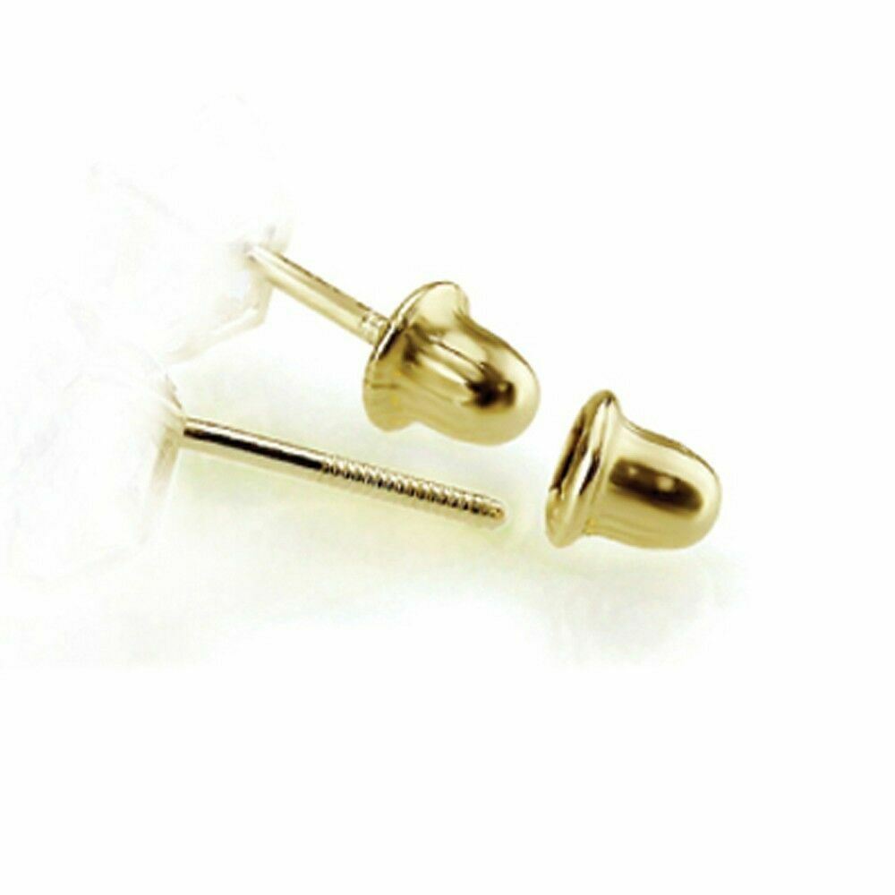 2.75 ct. Exquisite White Sapphire Screw back Stud Earrings – 14k Yellow Gold
