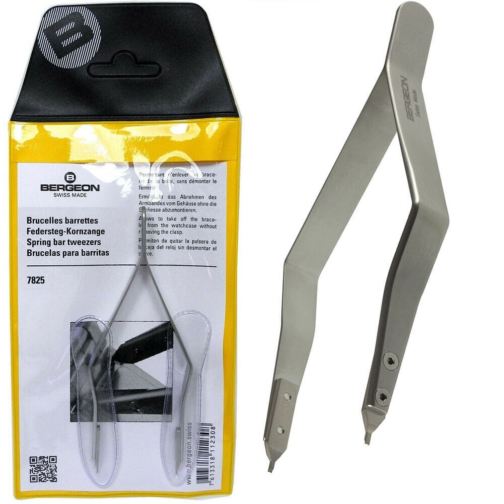 Bergeon 7825 Spring Bar Tweezers, Lug Removal Fitting Tool, Swiss Watch Tool