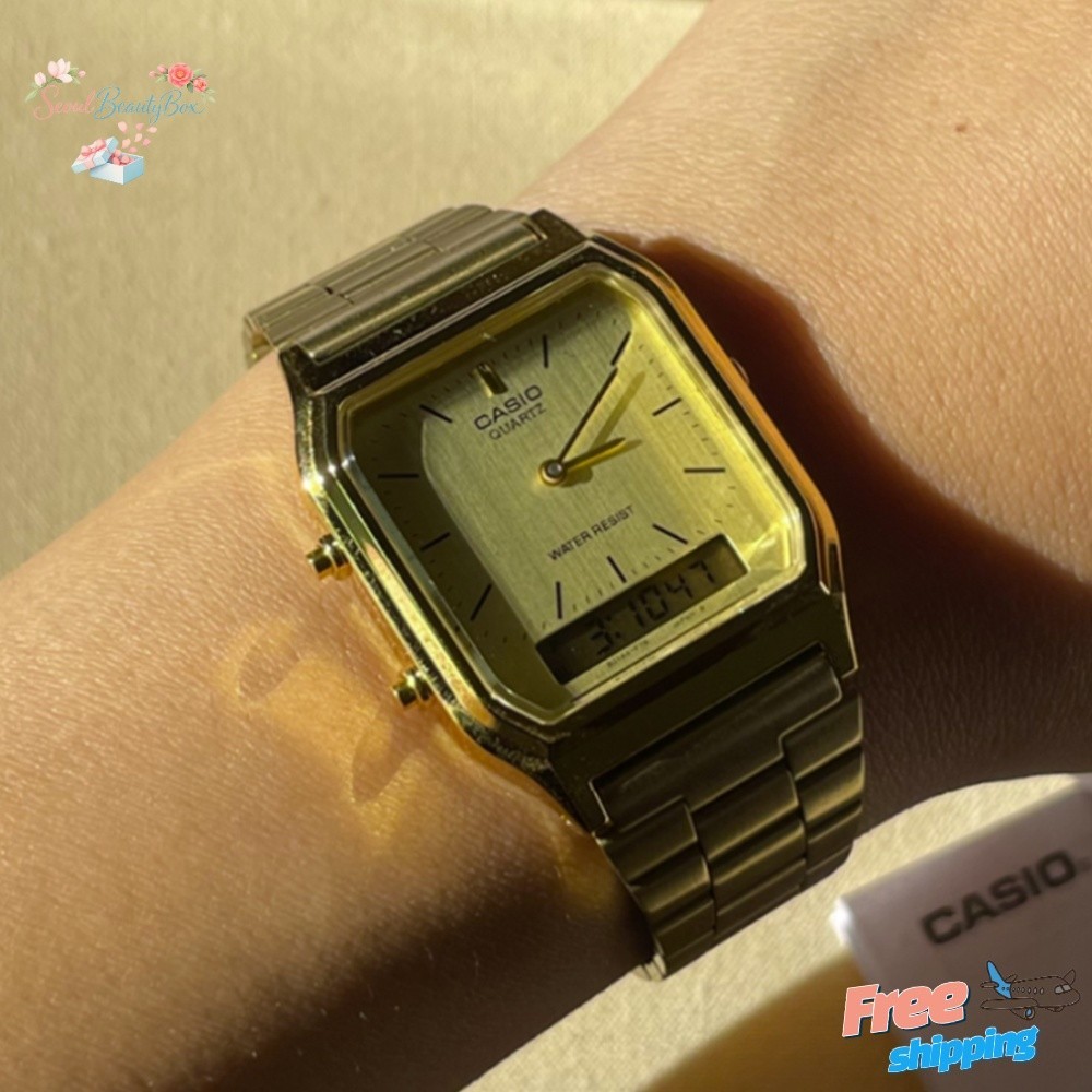 Casio Collection Unisex Adult Gold Dial Analog & Digital Watch AQ-230GA-9DMQ