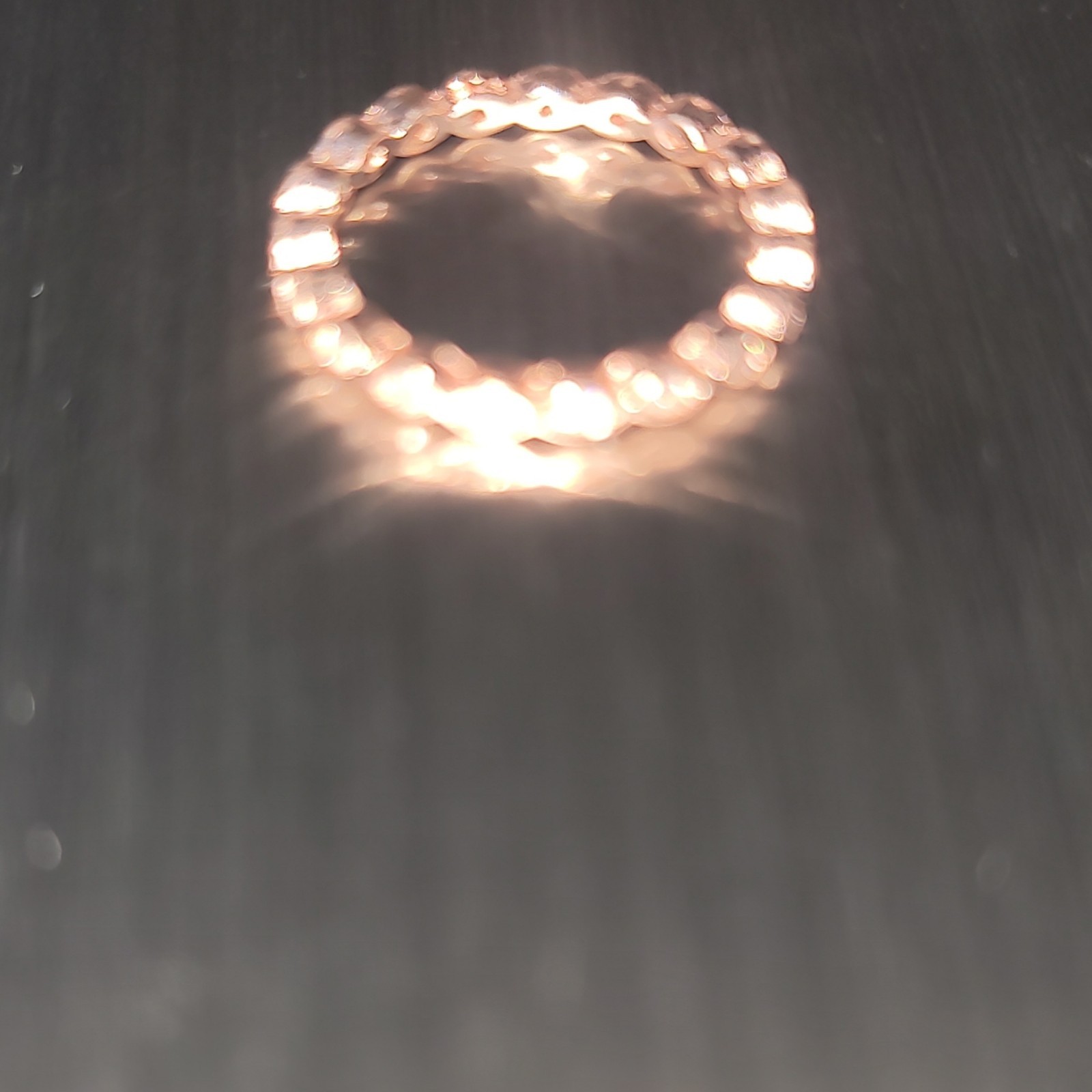 Rose Gold Plated Sterling Silver Stackable Band Ring Size 3 Cubic Zirconia