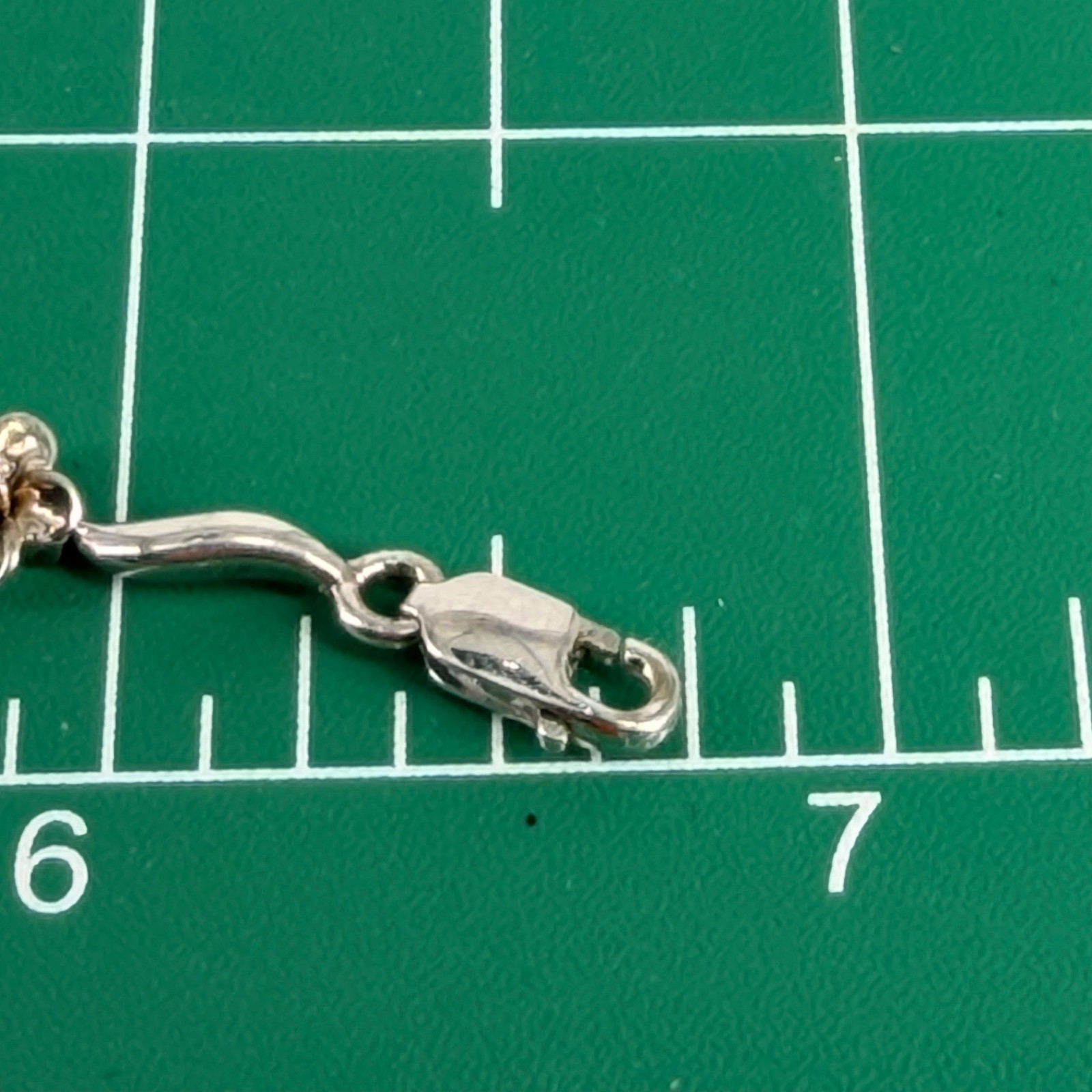 925 Sterling Silver Gold Flower Diamond 10K Gold Accent Hinge Link Bracelet 6.5″