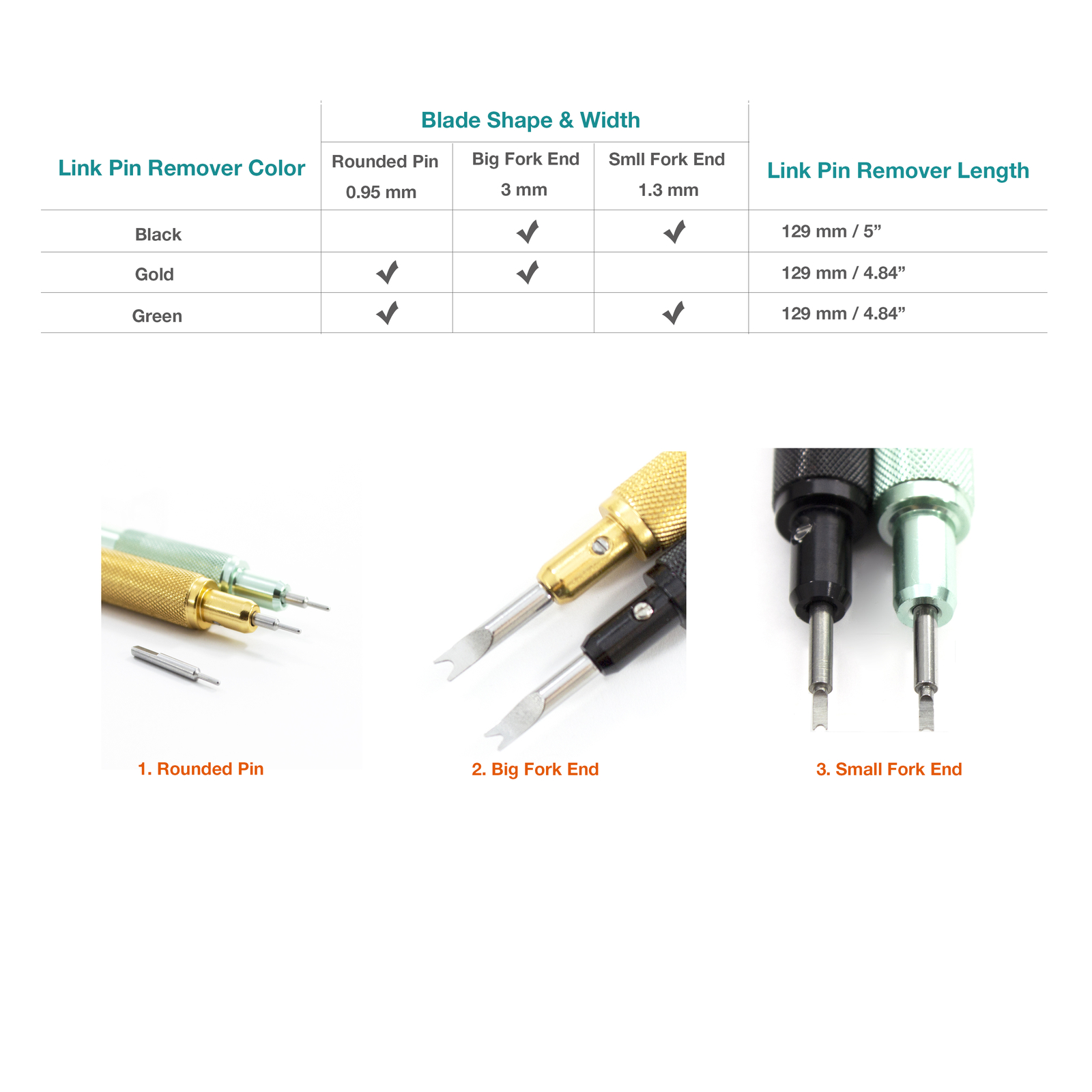 Timelab Watch Metal Link Pin Spring Bar Remover & Extra Blades – Made in Korea
