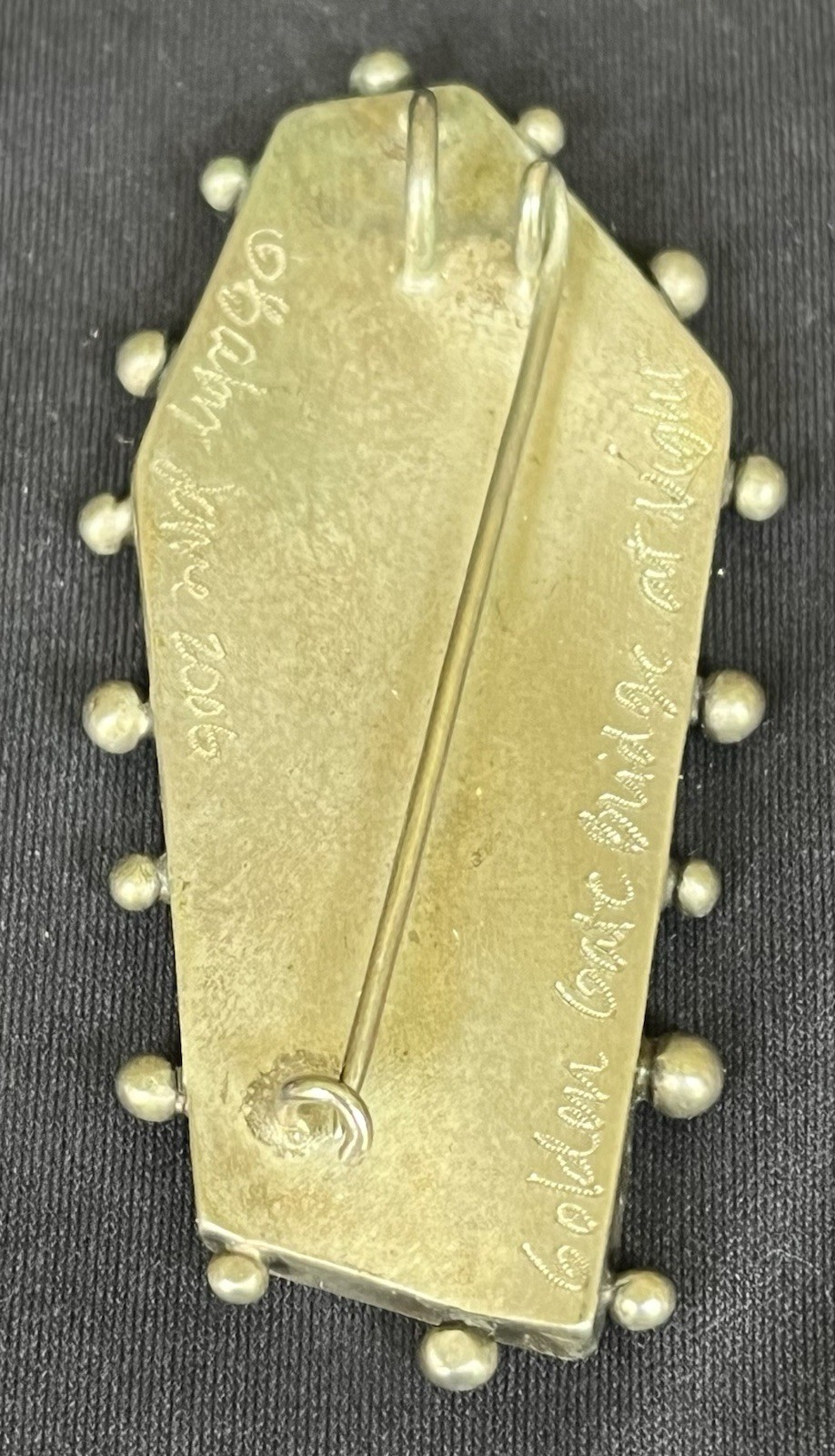 “Baby Jane” Signed Golden Gate Bridge at Night Sterling Silver Pendant, Pin