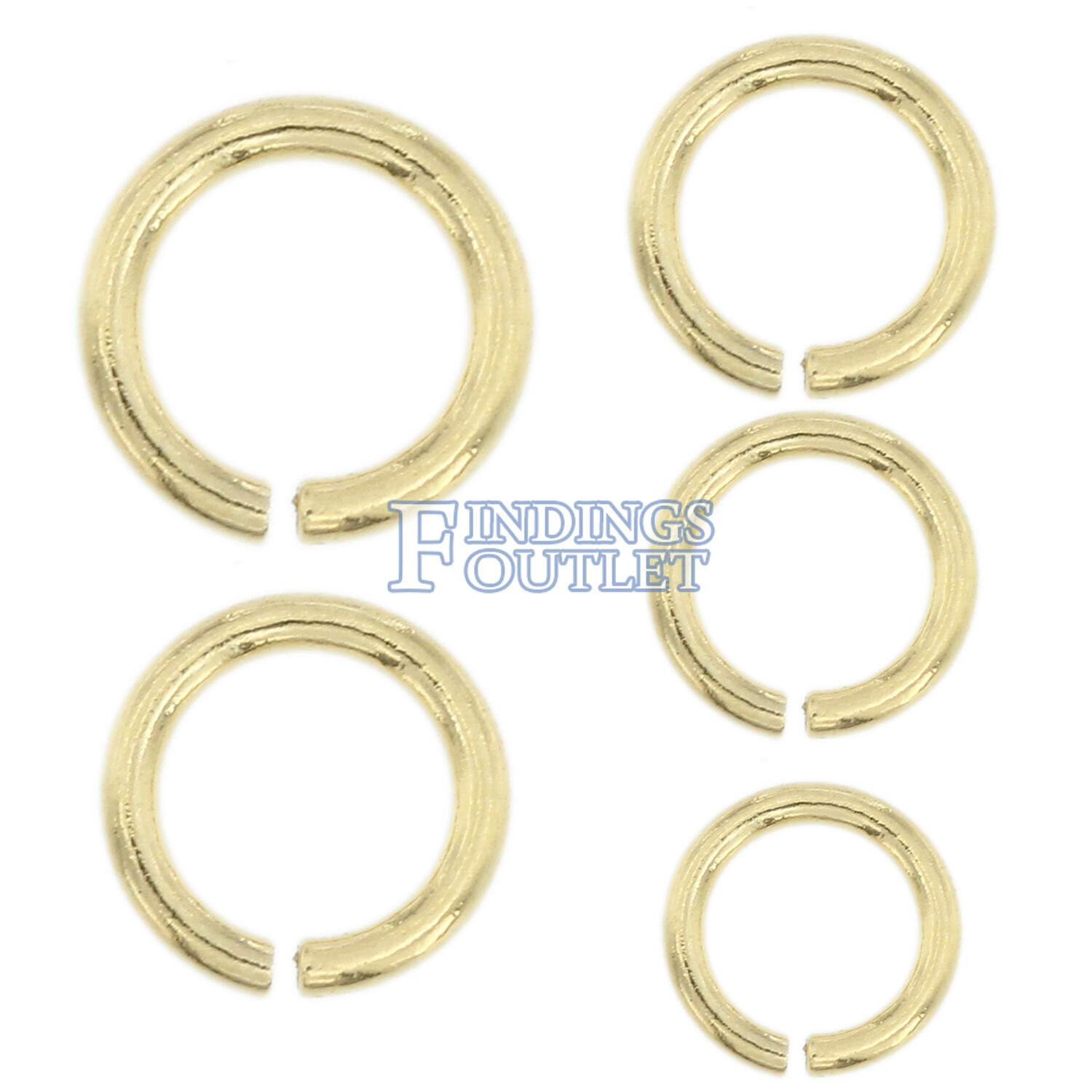 14K Solid Yellow Gold Jump Ring Round Open 2.5mm – 6mm Chain End 1 Piece USA