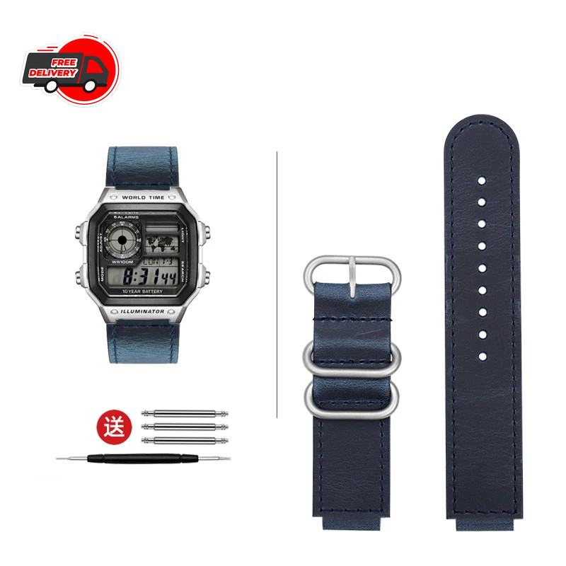 High Quality Vintage Leather Watch Strap for Casio 3299 AE-1200 AE-1300 AE-1500