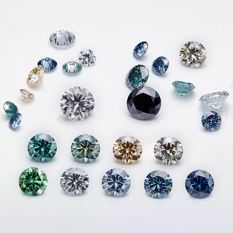Excellent D Color VVS1 Round Cut Moissanite Loose Gemstones with GRA Certificate