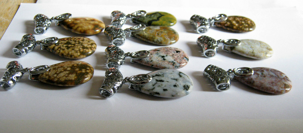 Ocean Jasper Gemstone Teardrop Pendants 1.8″ Long Multiple Colors to Select From