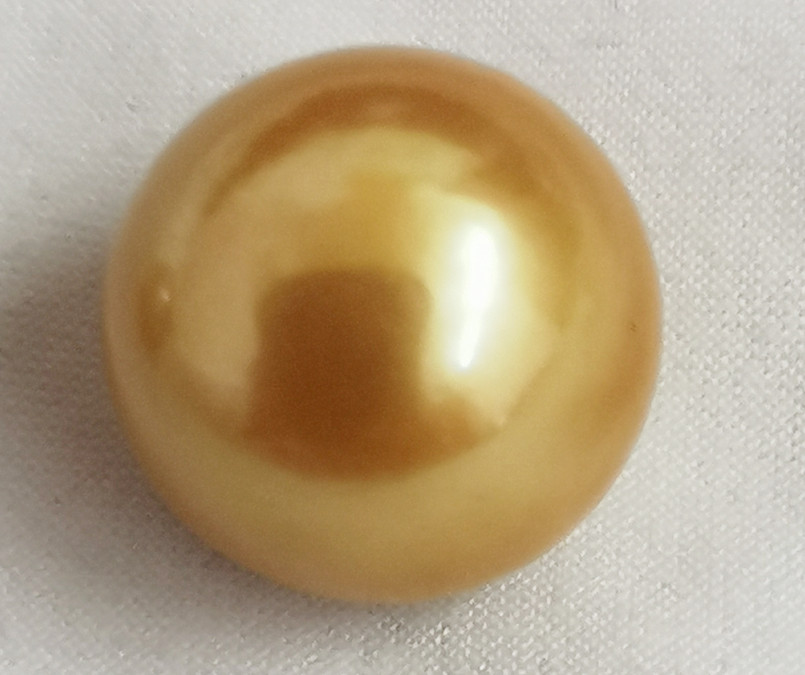 Huge 17mm Natural South Sea Genuine Gold Golden Round Loose Pearl Undrilled 672