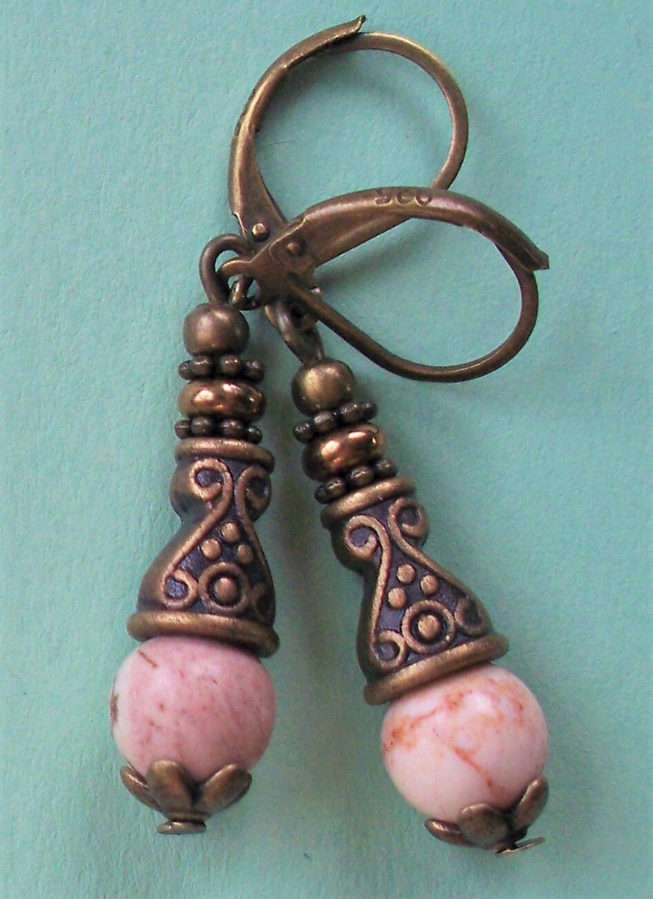 white HOWLITE drops & dangle Lever back handcrafted YOU CHOOSE X3