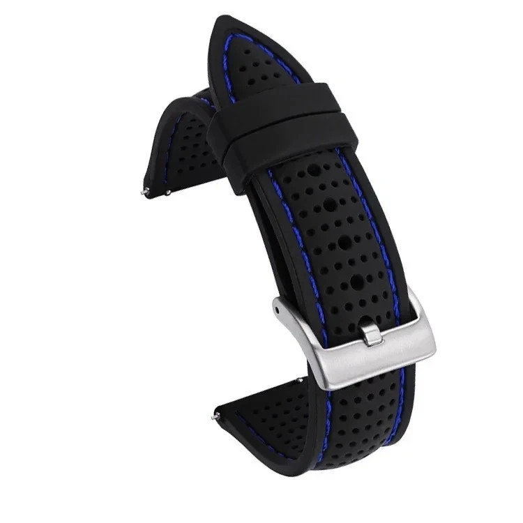 Universal Silicone Watch Band Strap Rubber Waterproof Men’s Black 19-24MM Hoop