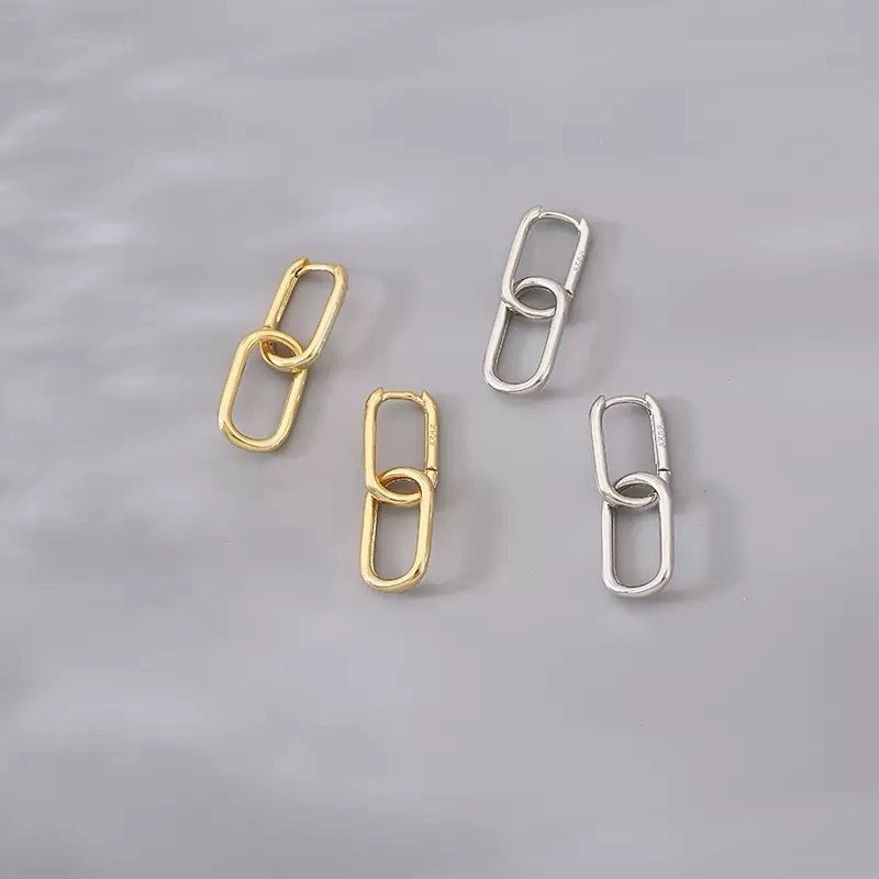 Paperclip Link Chain Earrings 925 Sterling Silver Convertible Link Earrings 077