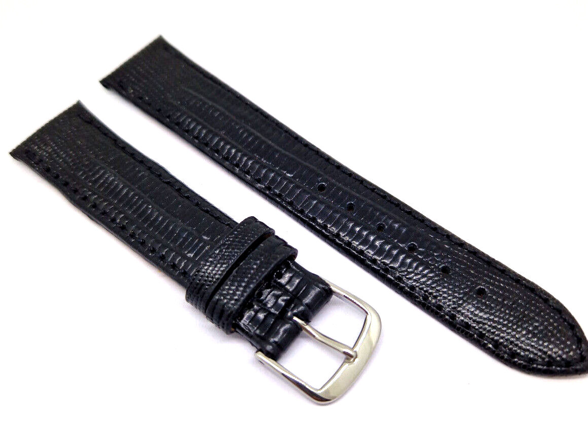 Teju Lizard Black Calf Strap Braun Blue 16 – 20mm Made in Germany / 34