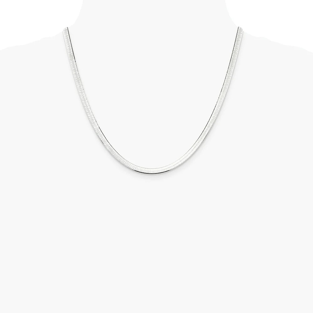 Sterling Silver 4.5mm Magic Herringbone Chain Necklace 16″-24″